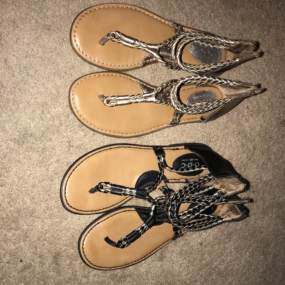 Two pairs of B.O.C. Gladiator sandals